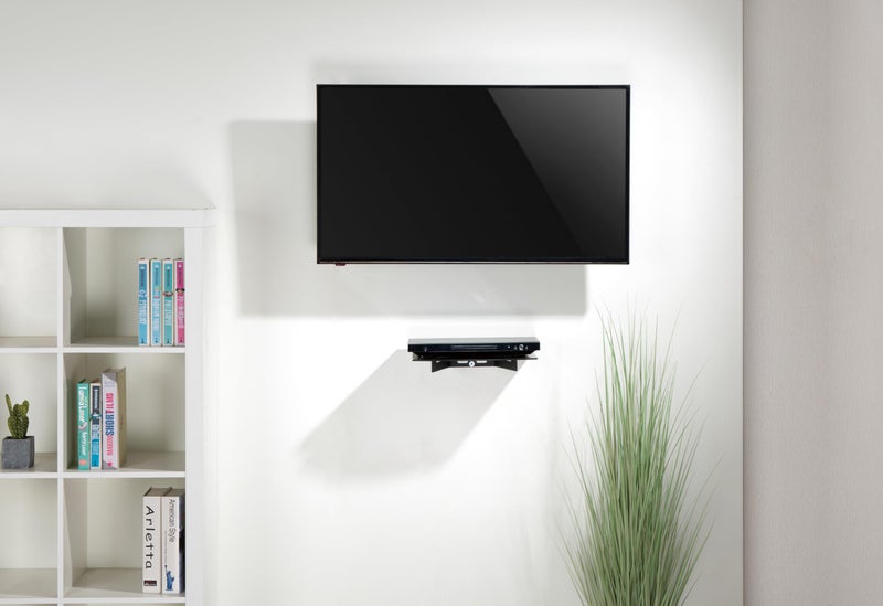 Mount Plus DV202 Single Strengthened Tempered Shelf Wall Mount for Compact DVD Player, Compact Blu-ray, Cable Boxes, Games Consoles, TV Accessories - Image 2